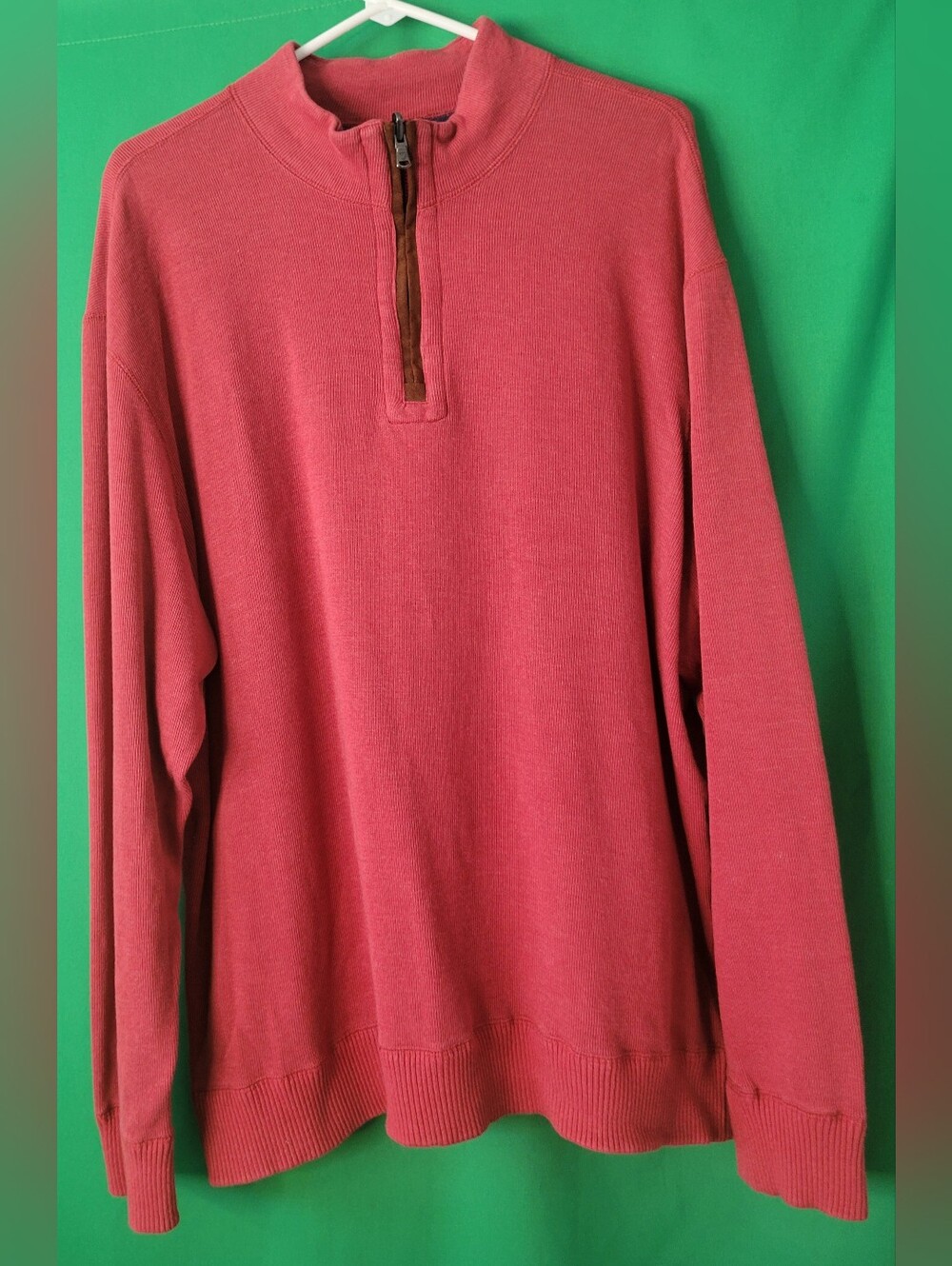 Men's Quarter-Zip Pullover Sweater Cremieux Red Blue Reversible 3XL XXXL Modal